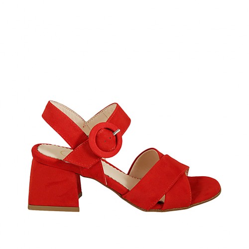 red suede sandals