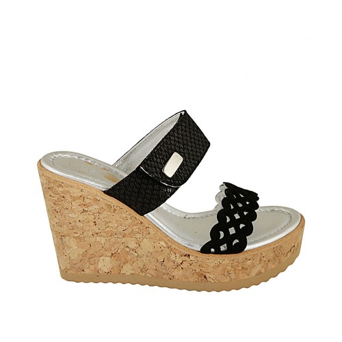 suede wedge mules