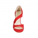 Woman's open shoe in red suede heel 9 - Available sizes:  42