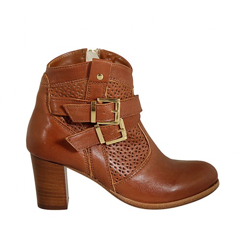 brown buckle ankle boots