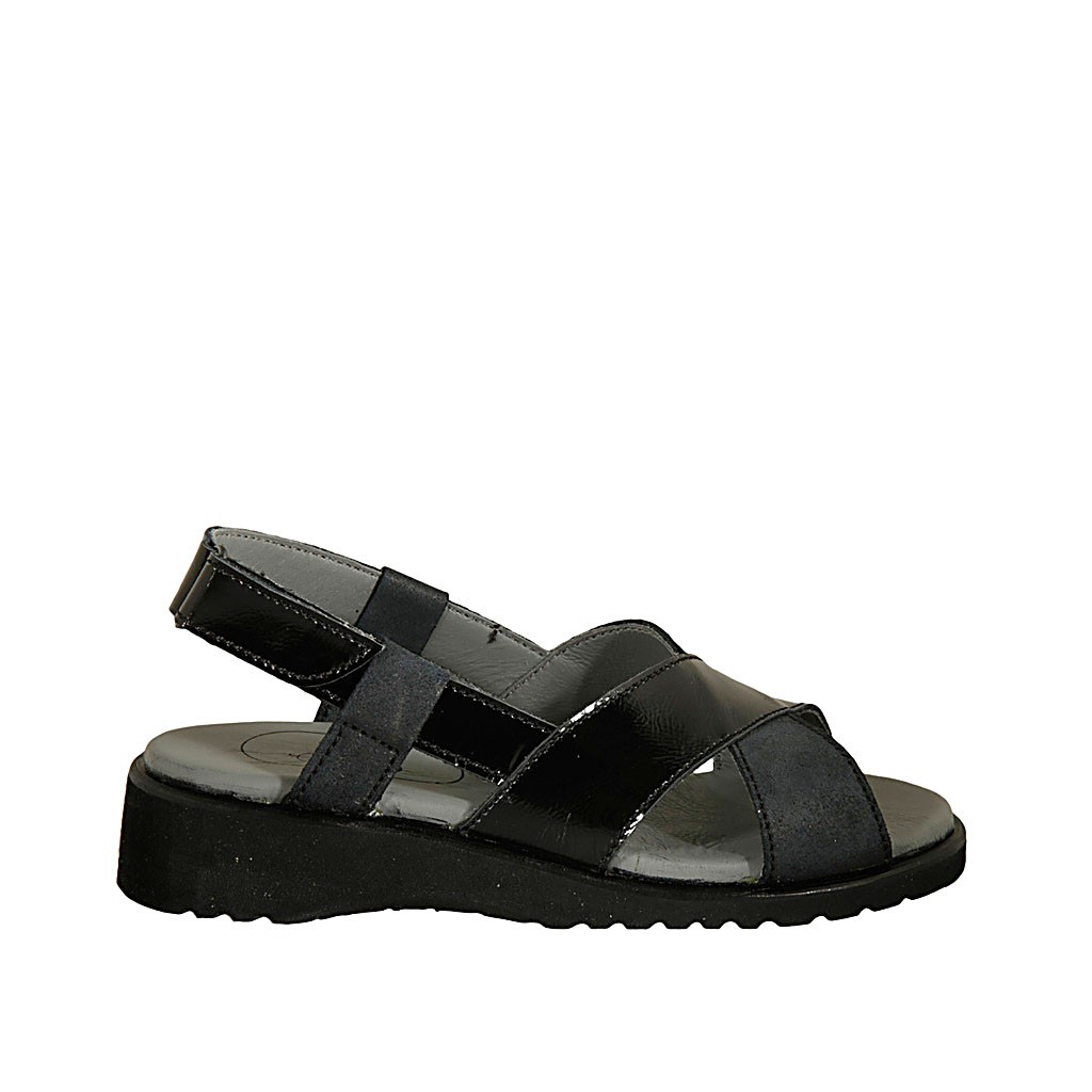 black sandals with velcro straps