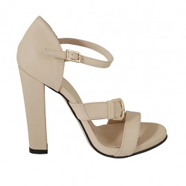 Scarpa aperta da donna con cinturino e fibbia in pelle nude tacco 11 - Misure disponibili: 42