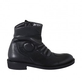 Botin con cremallera para hombres en piel negra - Tallas disponibles:  37, 47