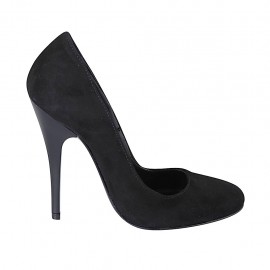 Escarpin pour femmes en daim noir talon 11 - Pointures disponibles:  31, 32