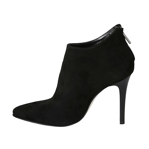 black suede ankle boots pointed