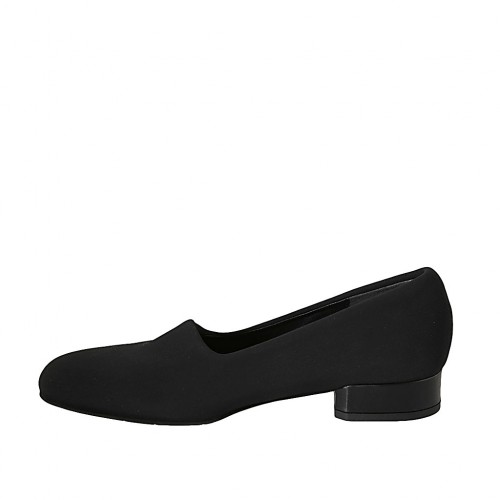 Chaussure Pour Femmes En Tissu Elastique Noir Talon 3