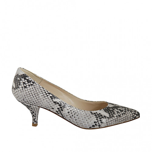 Escarpin pour femmes en cuir imprimé gris talon 6 - Pointures disponibles:  45