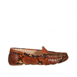 Woman's loafer with removable insole in multicolored printed leather - Available sizes:  33