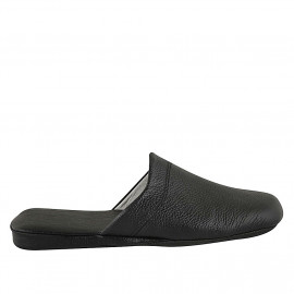 Chausson pour hommes en cuir noir - Pointures disponibles:  47, 48, 49, 51