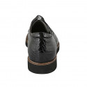 Chaussure derby pour femmes à lacets en cuir verni imprimé noir talon 3 - Pointures disponibles:  44