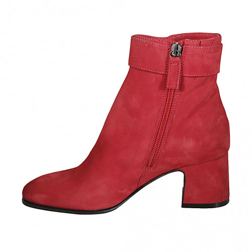 red ankle boots 6