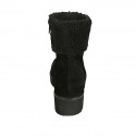 Woman's ankle boot in black suede with zipper and fur lining heel 4 - Available sizes:  42