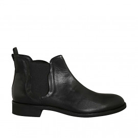 Botin bajo para hombre en piel negra con elasticos - Tallas disponibles:  38