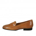 Mocassin pour femmes en cuir brun clair talon 3 - Pointures disponibles:  44, 45