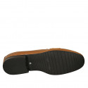 Mocassin pour femmes en cuir brun clair talon 3 - Pointures disponibles:  44, 45