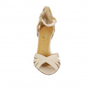 Woman's open shoe with strap in nude leather heel 9 - Available sizes:  43