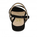 Woman's sandal in black suede with rhinestones heel 2 - Available sizes:  33