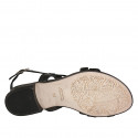 Sandalia de dedo en piel negra para mujer tacon 2 - Tallas disponibles:  32, 33