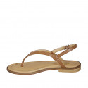 Sandale entredoigt pour femmes en cuir marron talon 2 - Pointures disponibles:  32