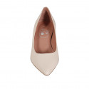 Woman's pointy pump shoe in nude leather heel 5 - Available sizes:  45