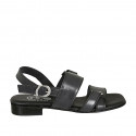 Sandale pour femmes en cuir noir talon 2 - Pointures disponibles:  32