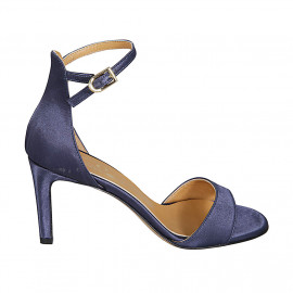 Chaussure ouverte pour femmes avec courroie en satin bleu talon 8 - Pointures disponibles:  43