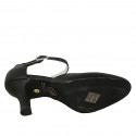 Zapato de baile con cinturon en piel negra tacon 7 - Tallas disponibles:  32